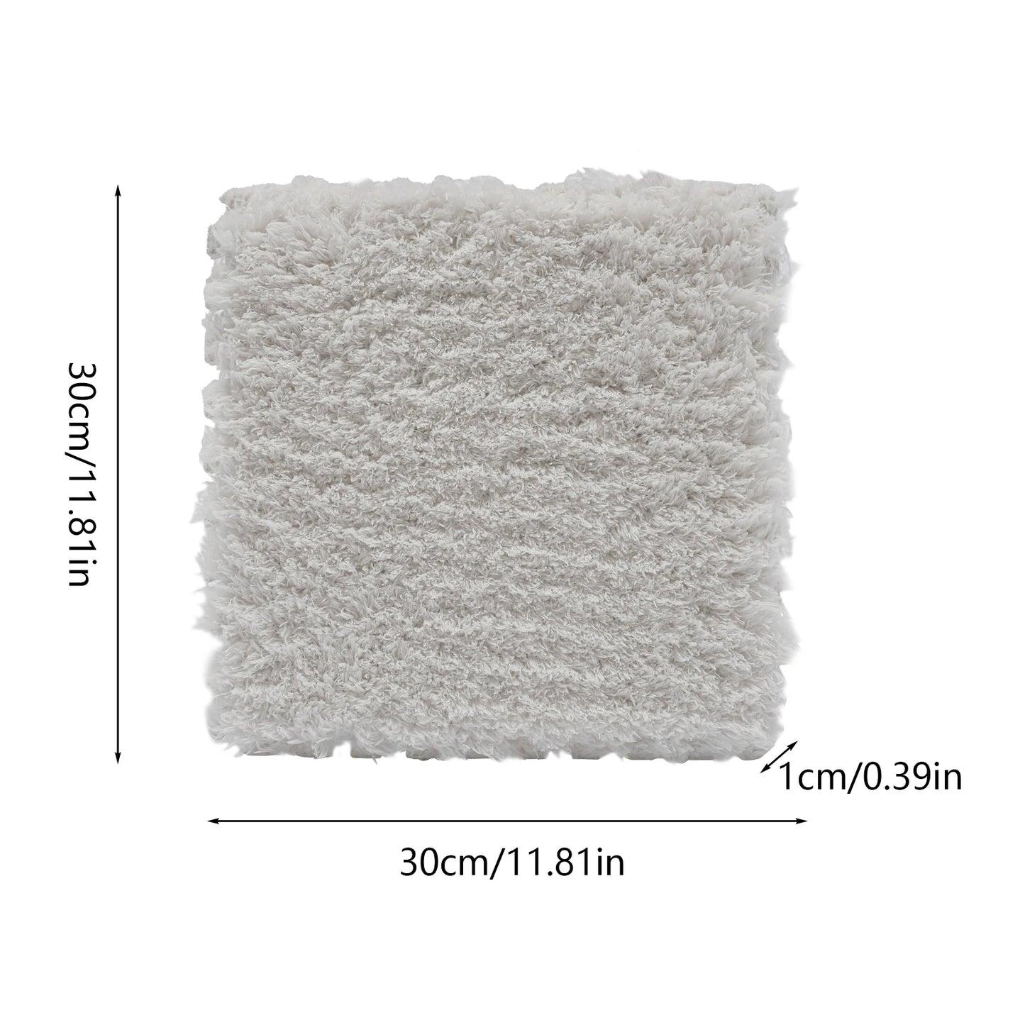 Fluffy Rugs Square 16Pcs Floor Mat Gray and White Carpet for Children Kids Room Home Parlor Bedroom