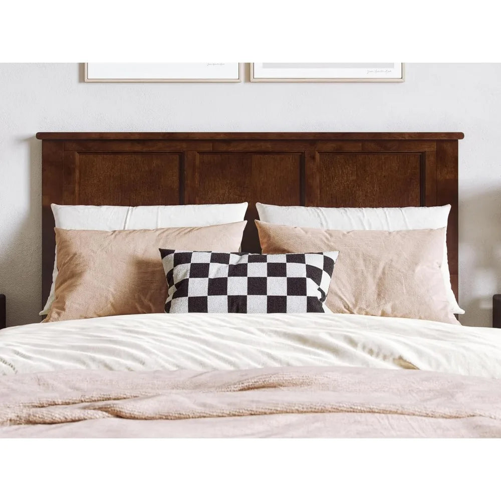 Full Size Headboard with Attachable Charger in Walnut