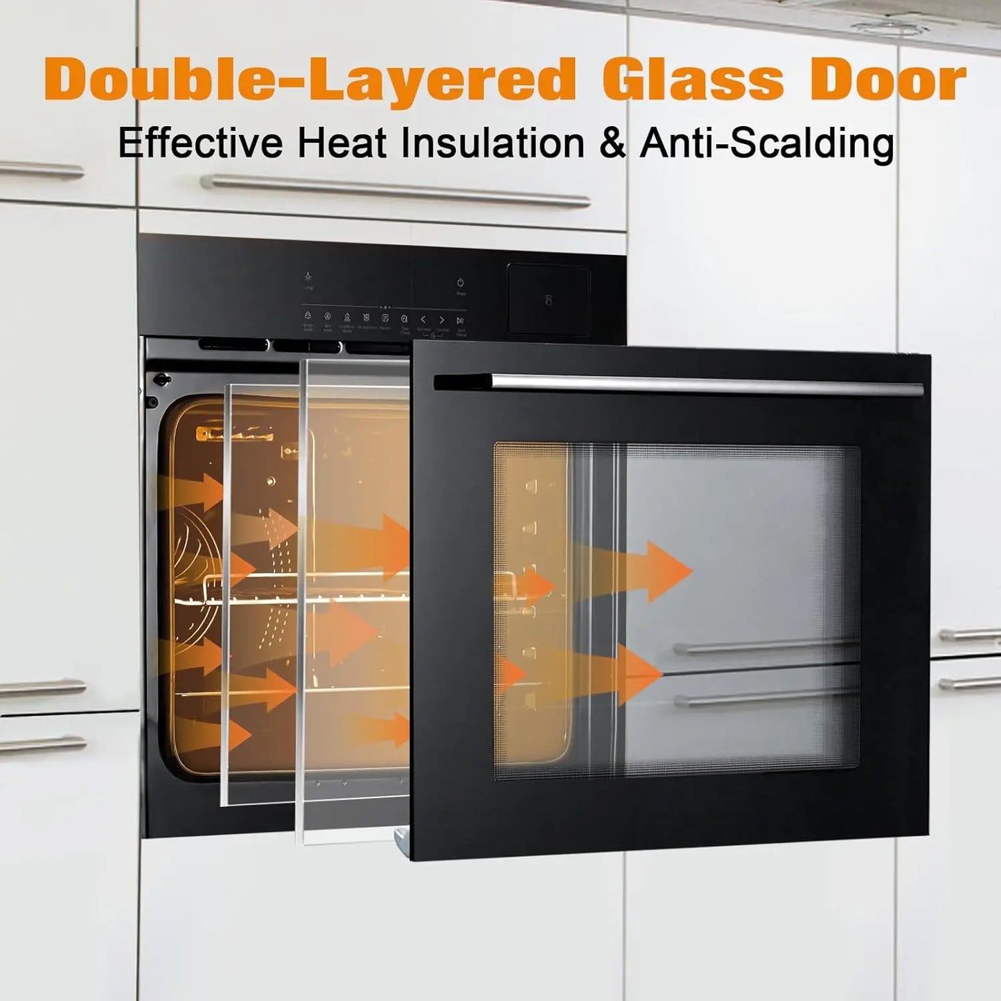 24 Inch Electric Wall Oven With Air Fry 8 Baking Modes