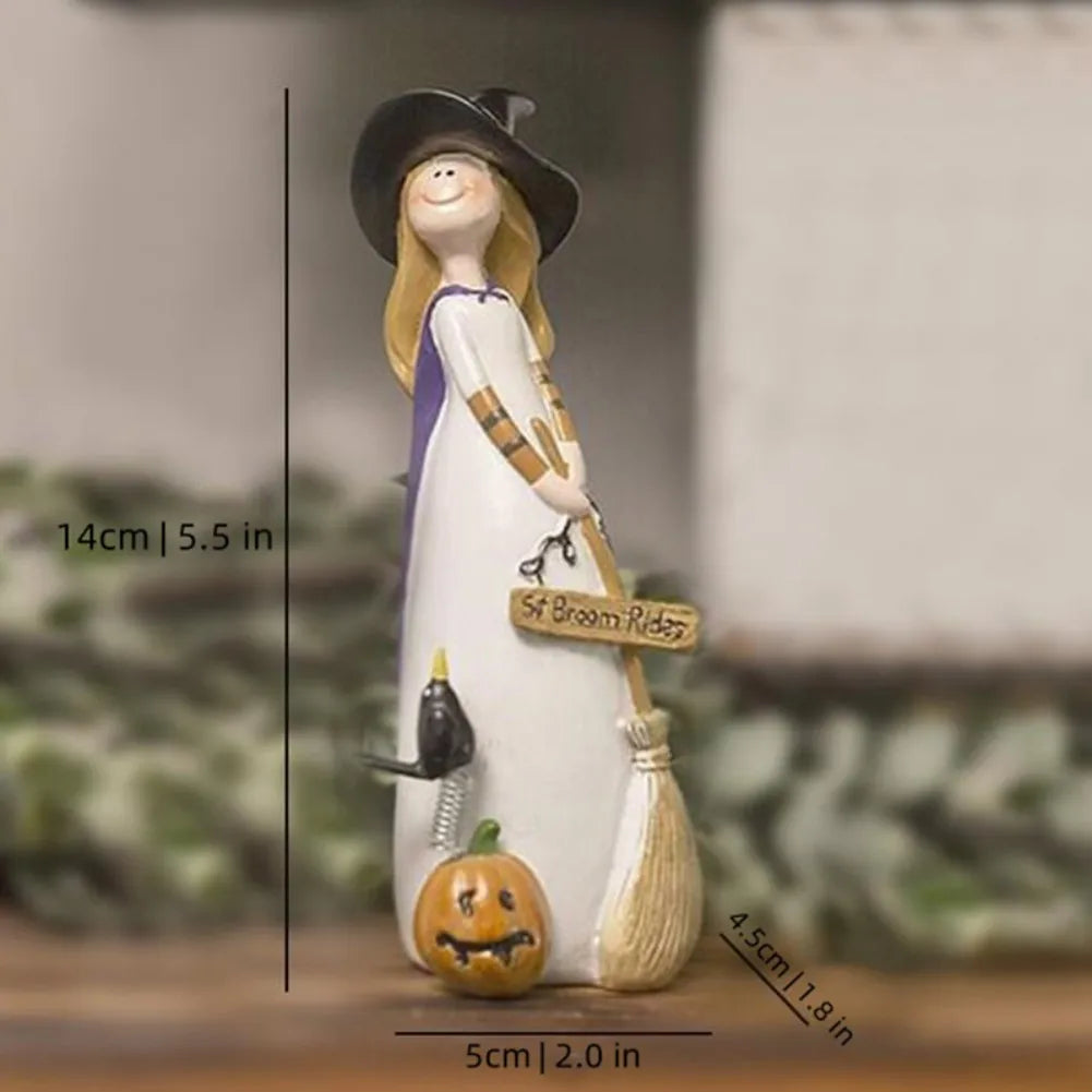 1/3pcs Halloween Witch Figurines And Statues Home Decor Resin Witches Cute Elf Sculpture