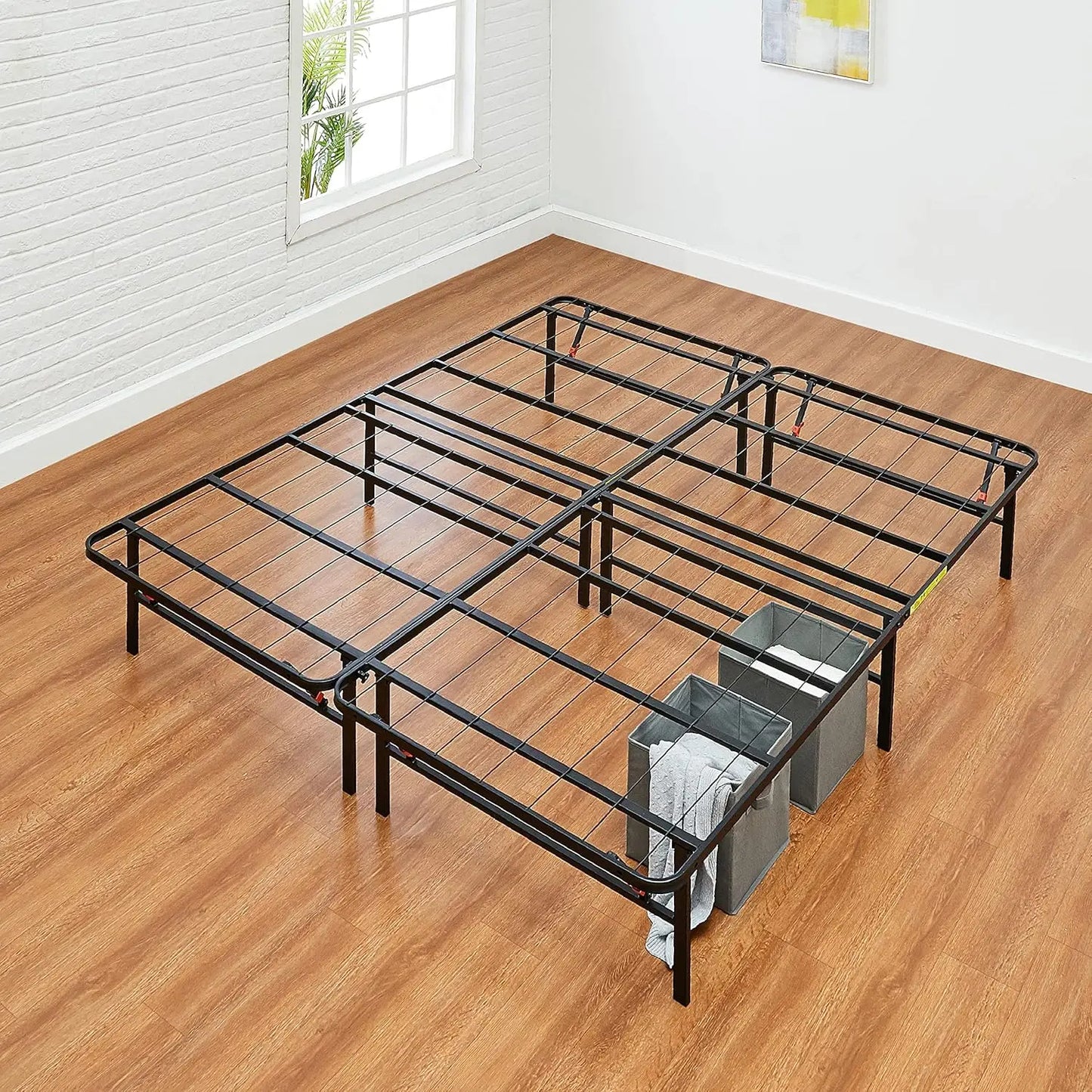 Metal Bed Frame With Storage And Foldable Platform 14 Inch