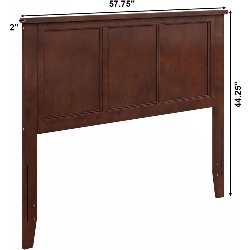 Full Size Headboard with Attachable Charger in Walnut