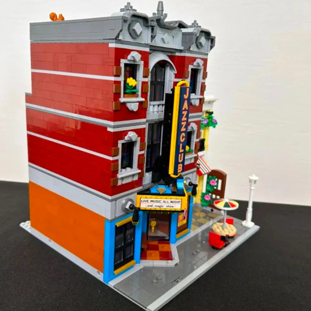 Creative Expert Brick Bank Cafe Corner Model MOC Street