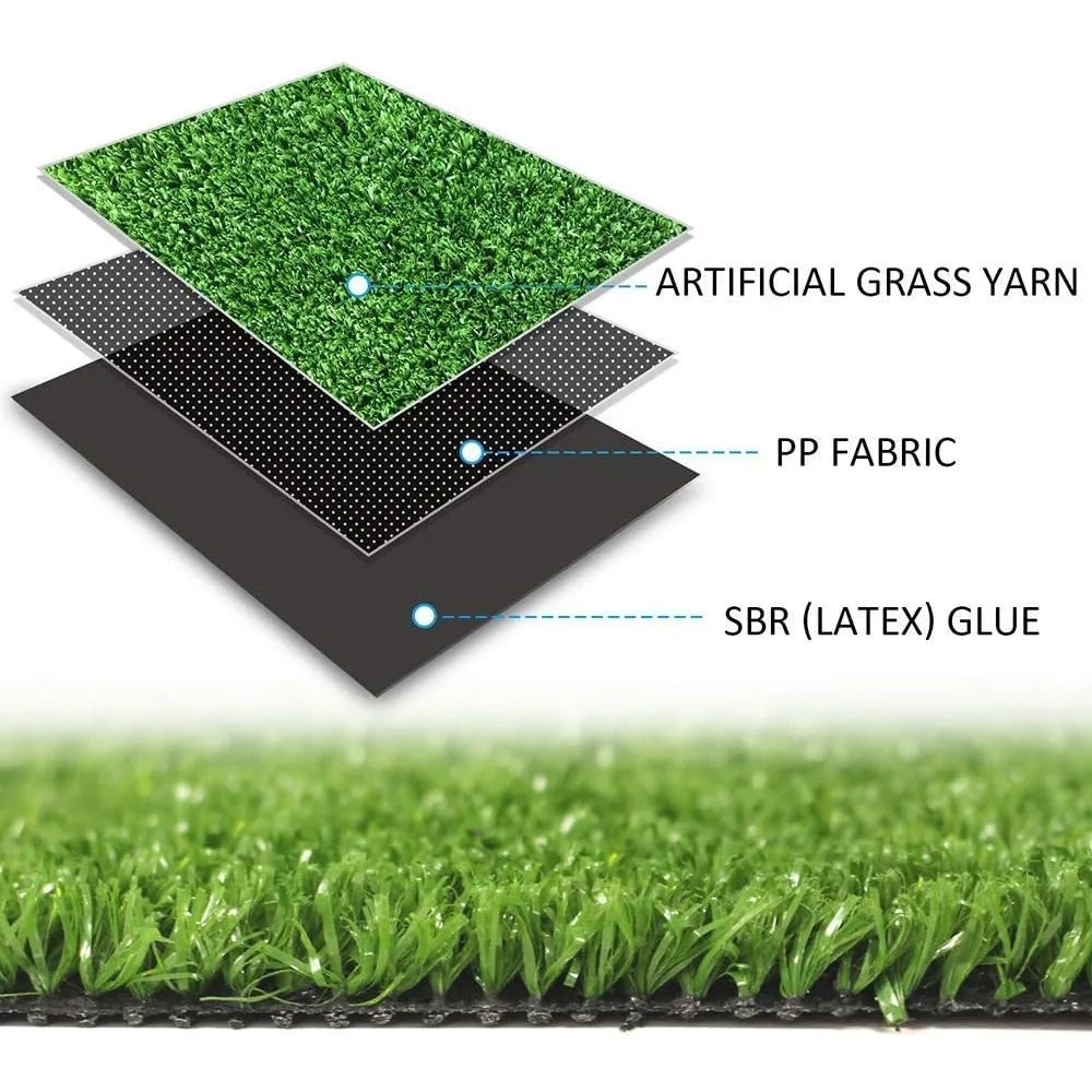 Artificial Turf Grass Lawn 5 FT x8 FT, Realistic Synthetic Mat, Indoor Outdoor Garden Landscape for Pets, Rug w/Drainage Holes