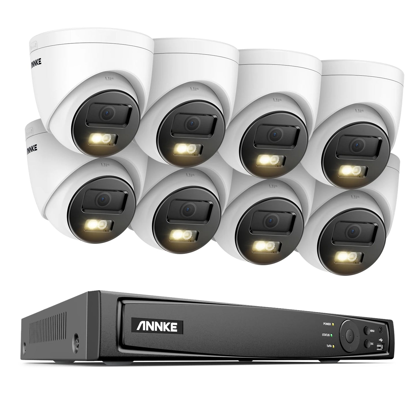 Annke 16CH NVR 12MP HD IP Security Camera Poe 6K Dual Light Audio Fixed Video Surveillance Human Vehicle Detection CCTV System