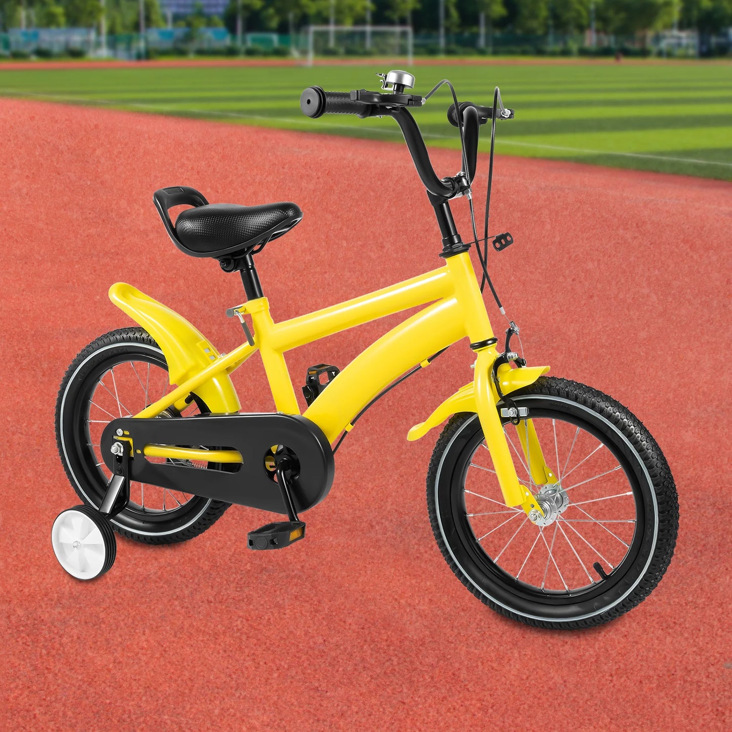 Fork Kids Bicycle With Training Wheels Dual Brakes Durable