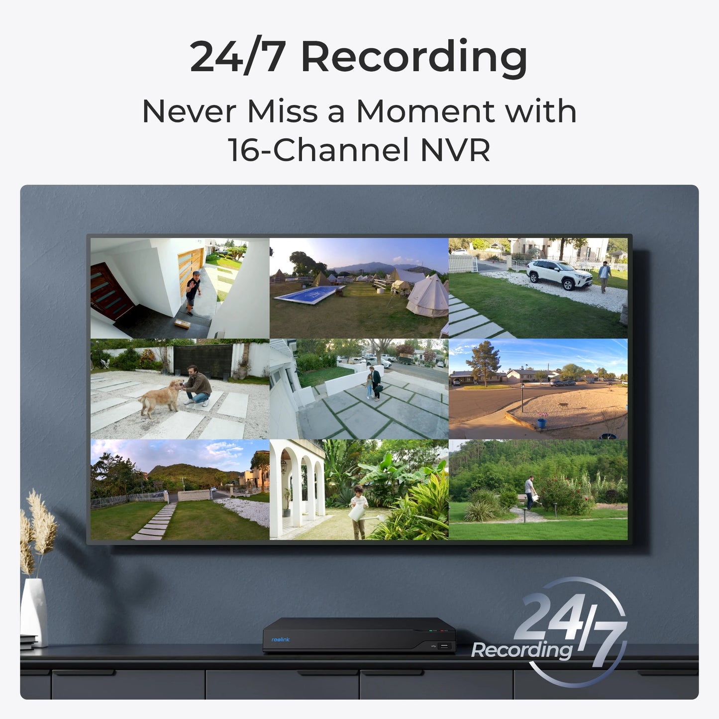 Reolink 16CH NVR Security System with 8Pcs 12MP H.265 IP Security Camera DVR P2P 24/7 Video Recorder Surveillance System Kit