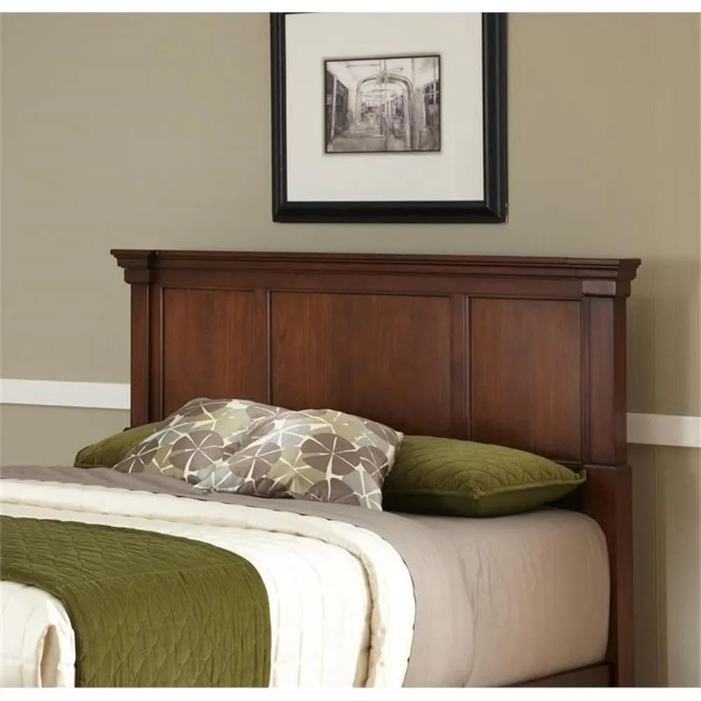 52" x 82" Traditional Wood King Headboard with Recessed Frame Moldings and Carved Detailed, Some Assembly Required, in Warm Che