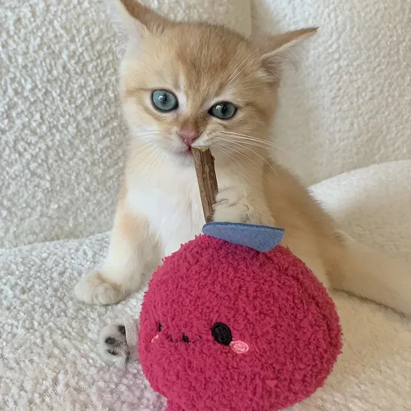 Plush Cat Toy Silvervine Cat Grinding Toys Funny Interactive Pet Kitten Chewing Toy Bite Self-Healing Toy for Cats Teeth Toys