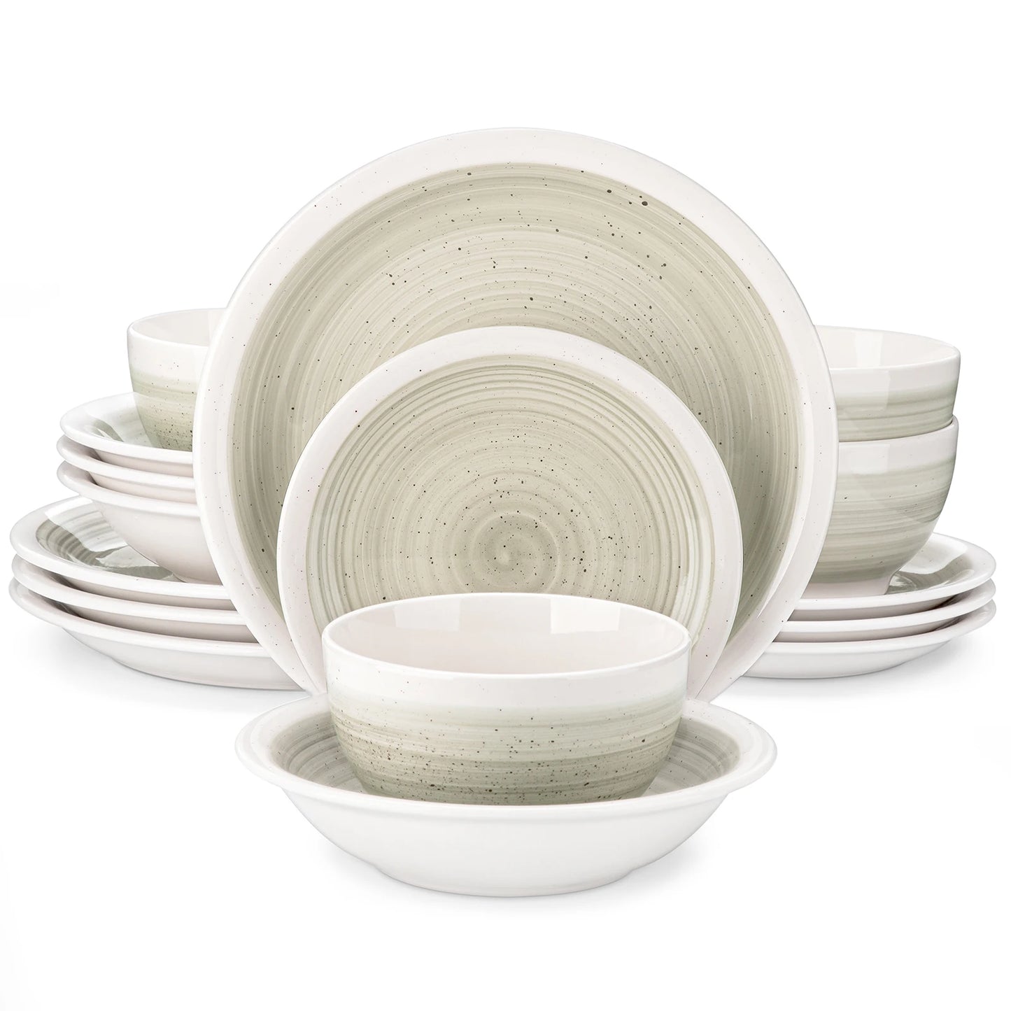 VANCASSO ORI 16/32 Piece Stoneware Tableware Set with Dinner/Dessert Plate Cereal/Pasta Bowl for 4/8 person 4 color Optional