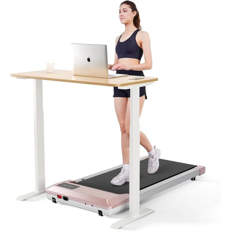 DeerRun Walking Pad, Smart Under Desk Treadmill, 2.2HP Small Quiet Portable Treadmill, APP & Remote Control, Knee-Protective