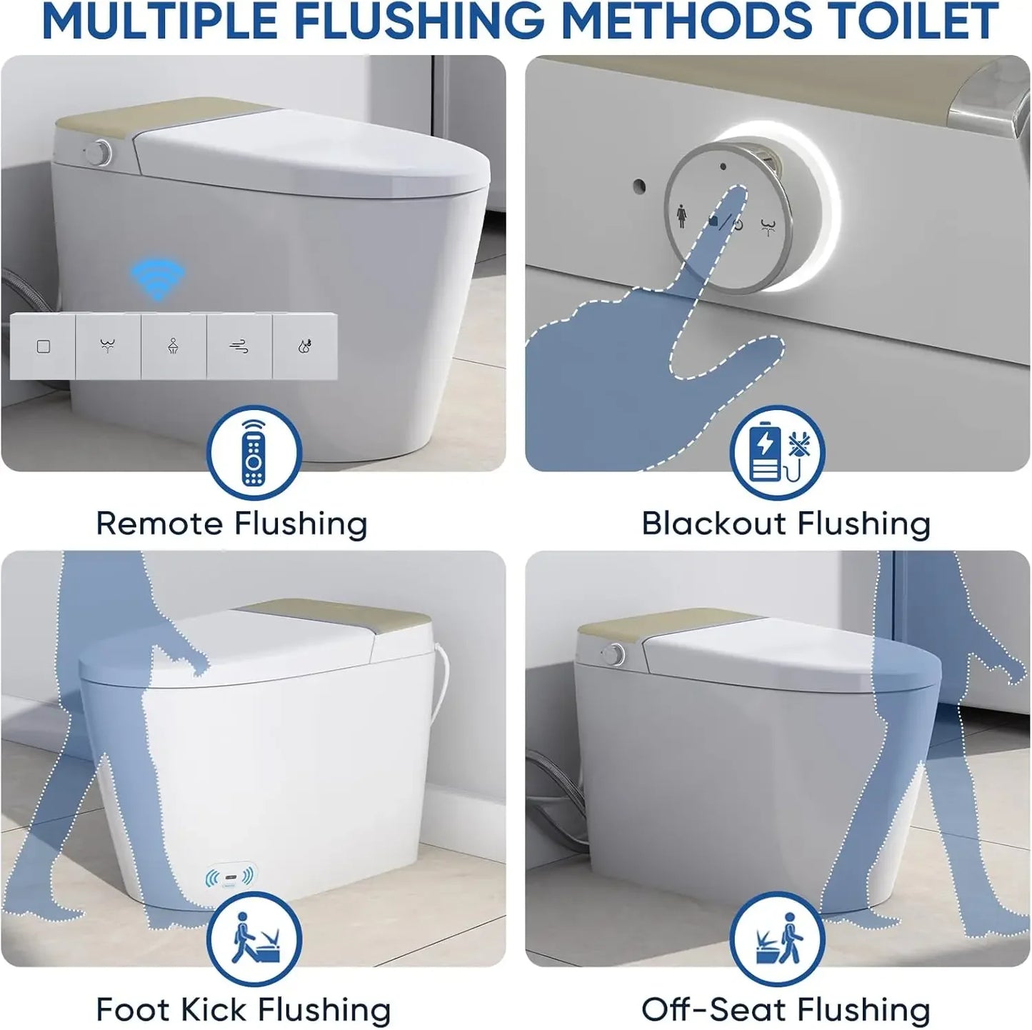 Smart Toilet Bidet With Auto Open Close Heated Premium Seat