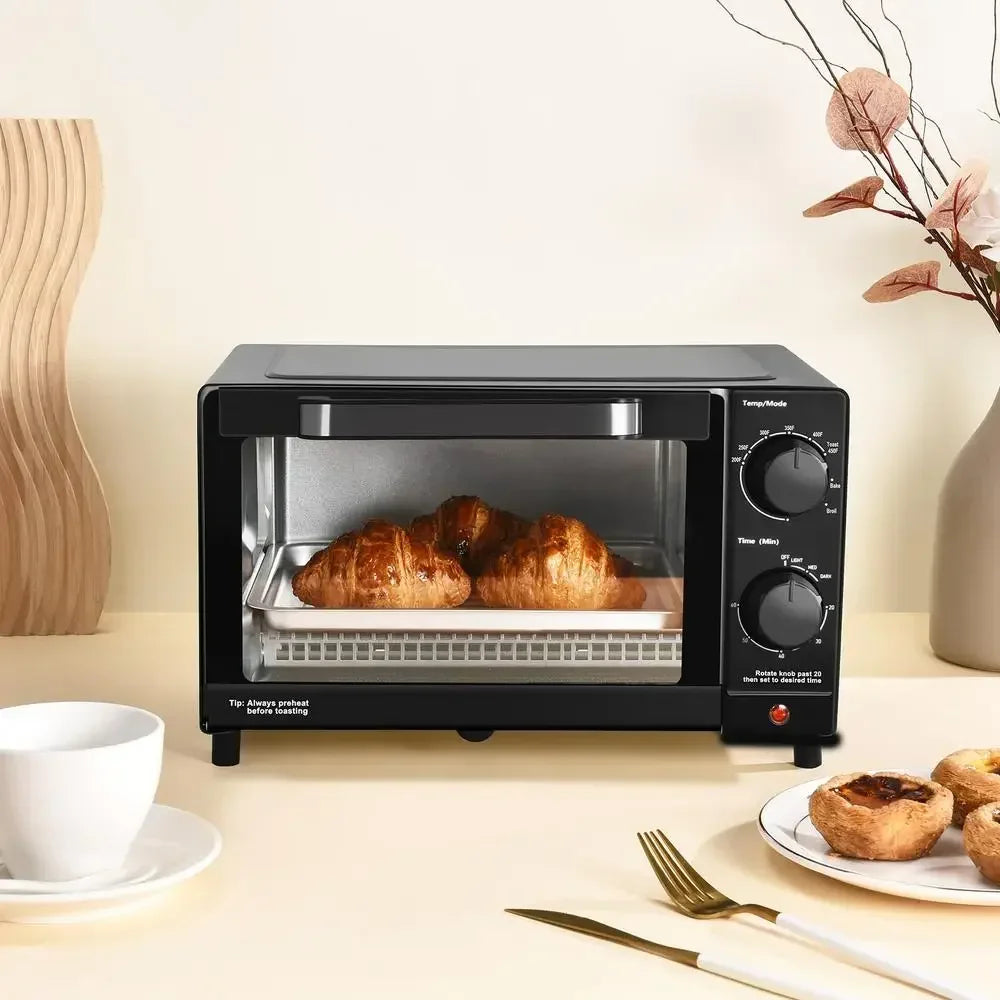 4 Slice Toaster Oven Bake Broil Toast 1050W Power Premium