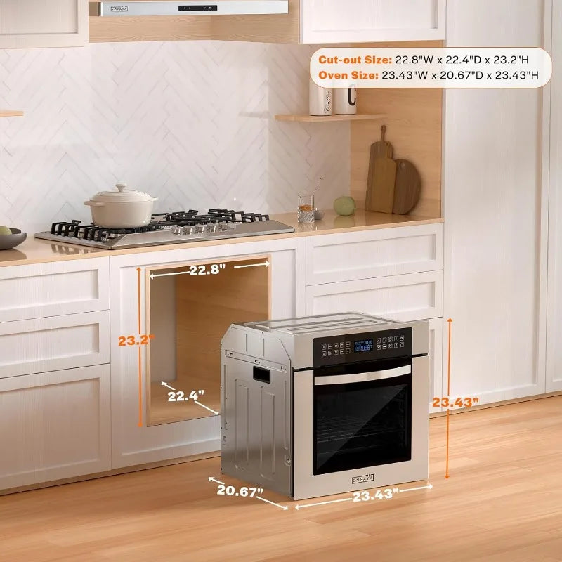 Empava 24 Inch Electric Wall Oven Deluxe With Rotisserie