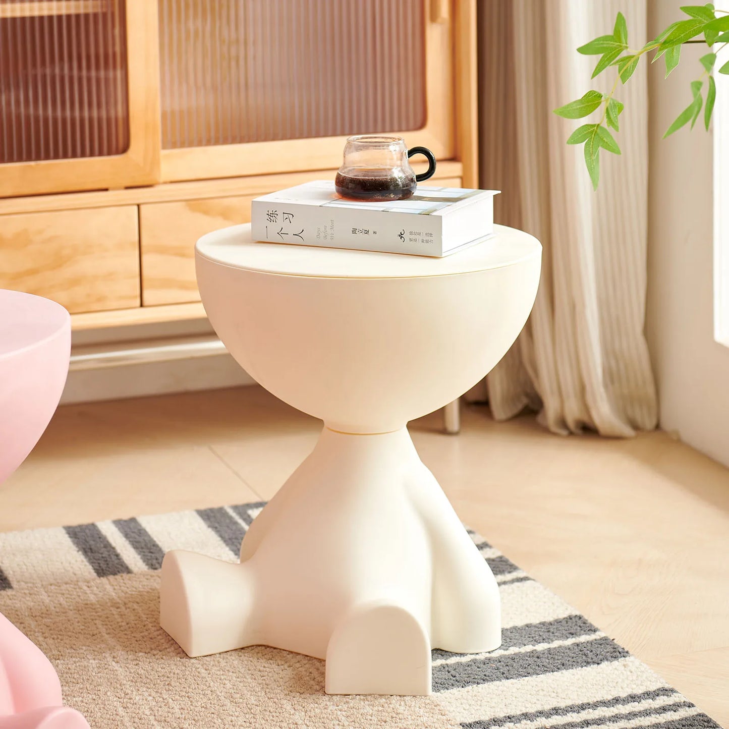 Modern Round Coffee Table with Storage for Living Room