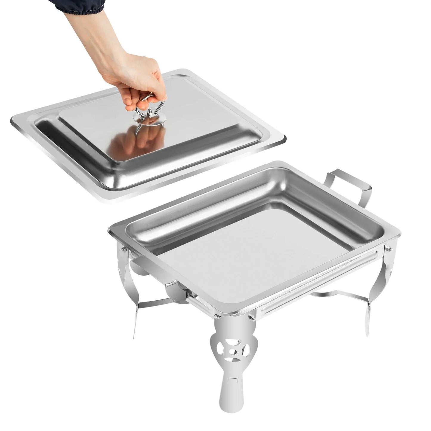 Chafing Dish Stainless Steel Food Warmer 6L/9L, Heat Container, Warming Device for Chafing, Large Kitchen, Catering, Buffet