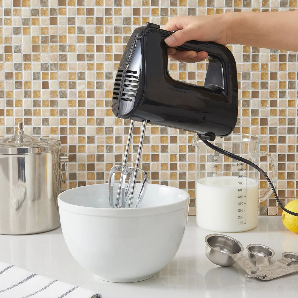 5-Speed Corded Hand Mixer with 2 Beaters Comfortable Handle Powerful Motor Kitchen Appliance Durable Lightweight Easy to Use