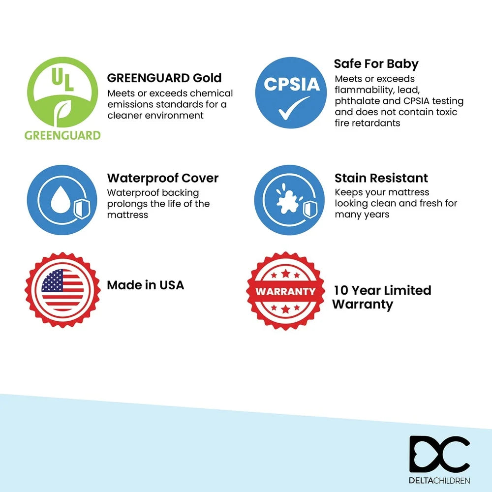 XMSJ Mini Portable Baby Crib Mattress Dual Sided Safe Fit