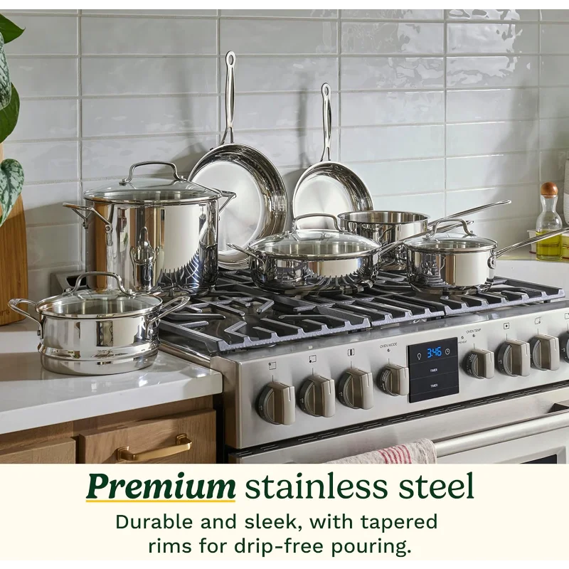 Cuisinart 77-11G Stainless Steel 11-Piece Set Chef's-Classic-Stainless-Cookware-Collection