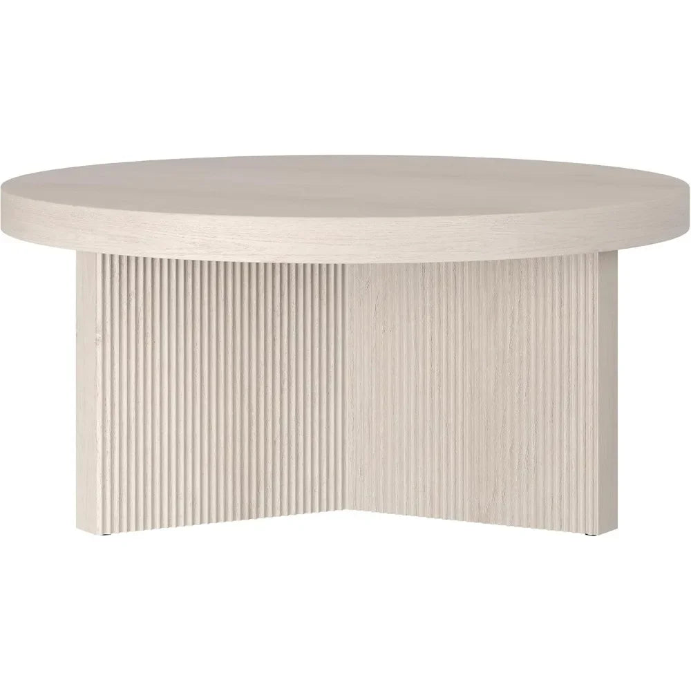 Coffee Table, 32" Wide,Table is made of high-quality and durable MDF and PVC materials,White,Living Room Furniture