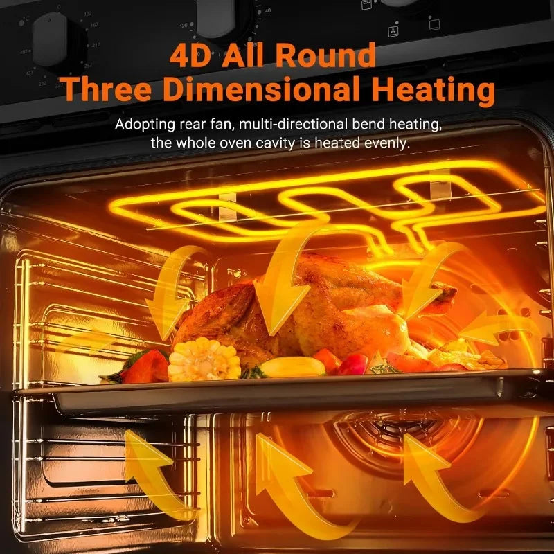 AAOBOSI 24 Inch Wall Oven Built In Convection Electric Oven