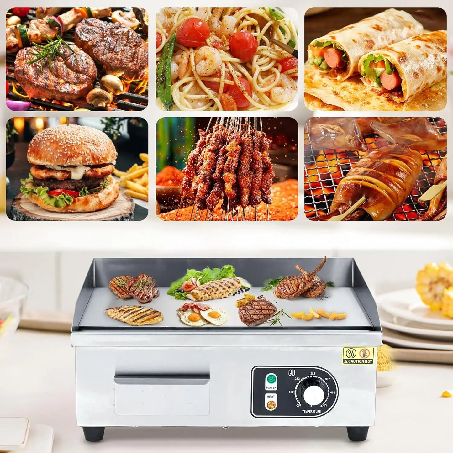 Electric Grill 3000W 110V Nonstick Teppanyaki Plate