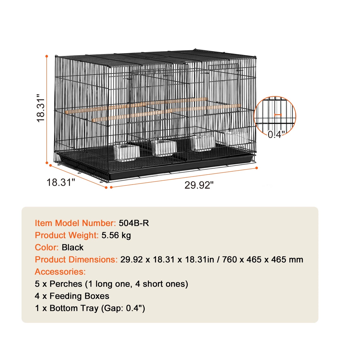 SucceBuy Travel Bird Cage With Handle And Stackable Divider