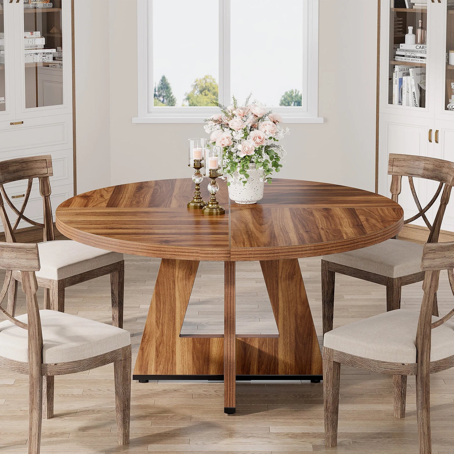 Tribesigns Round Dining Table for Cozy Gatherings and Meals