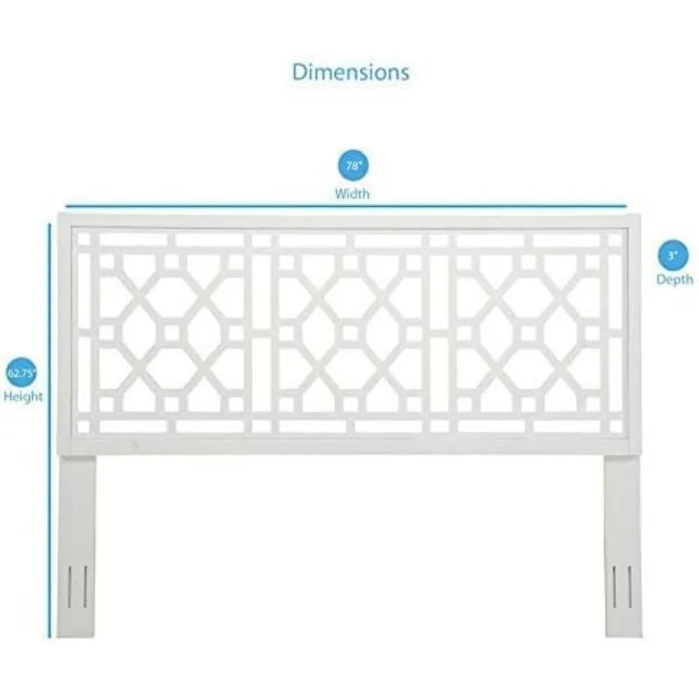 Thomas Chippendale Adjustable Height Headboard -Queen/Full Crafted from durable solid Poplar and MDF Chippendale inspired design