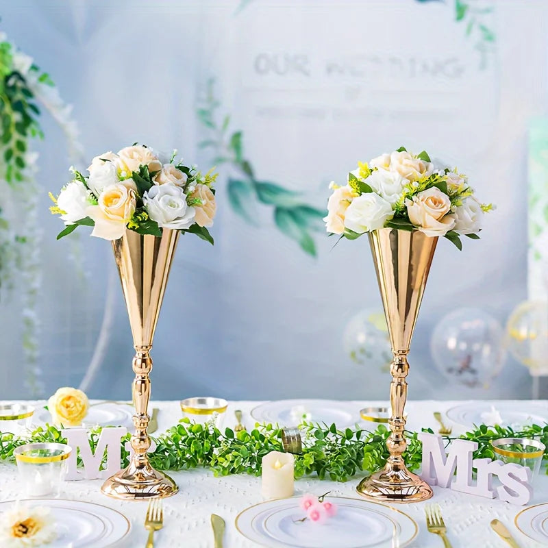 2/10 16.5 Inch Vases, Metal Vase Center Table Decorations, Birthday, Wedding, Anniversary, Home Decoration