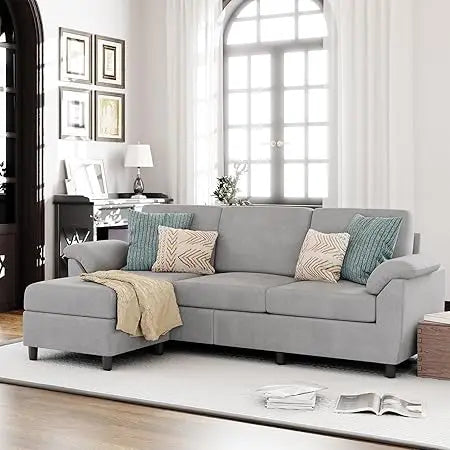 Modern Convertible Sectional Sofa Couch with Removable Pillows