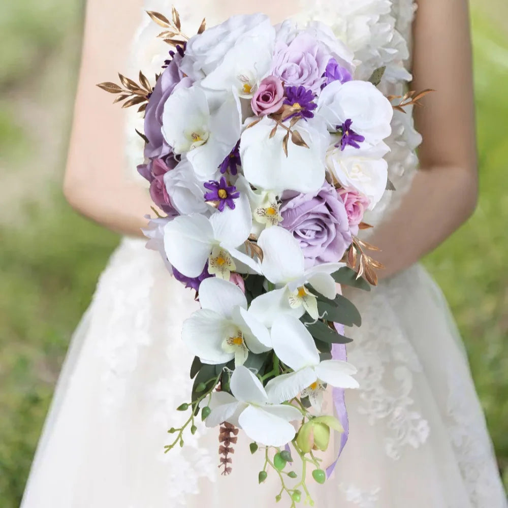 Bridal Bouquet Cascading, Wedding Bouquets for Bride, Bride Bouquets for Wedding Ceremony and Anniversary Artificial