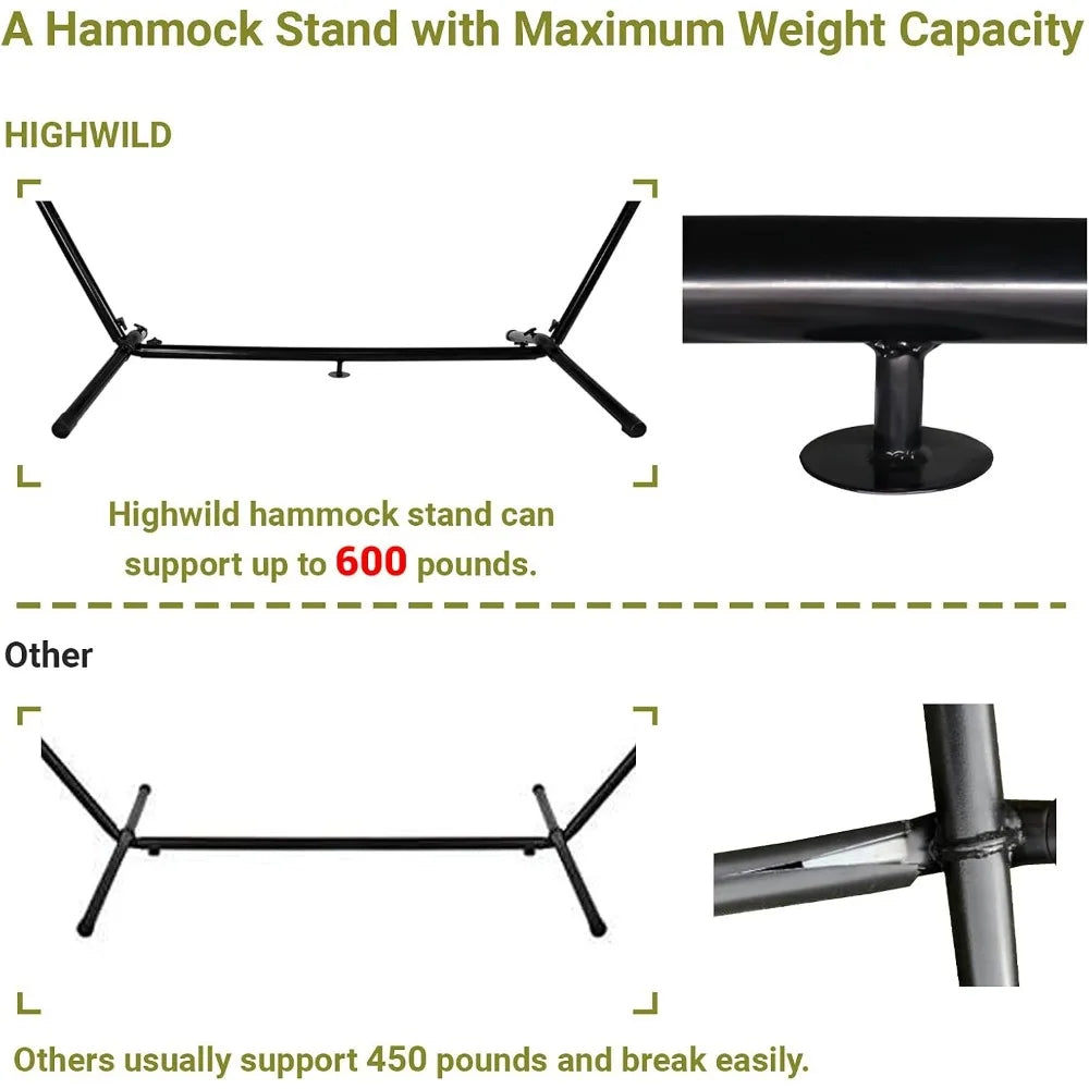 Hammock with Steel Stand - Max 600 Lbs (B- Blue/Purple)