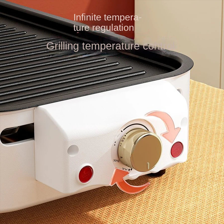 Electric Smoke Free Indoor Barbecue Grill Nonstick Portable