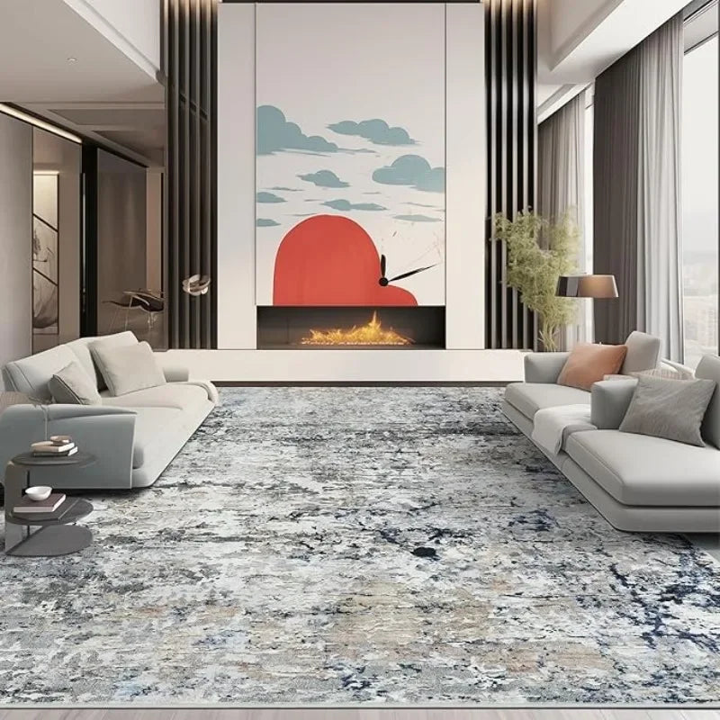 8x10 Area Rugs, Modern Abstract Washable Rug for Living Room, Stain Resistant Non-Shedding Distressed Area Rug