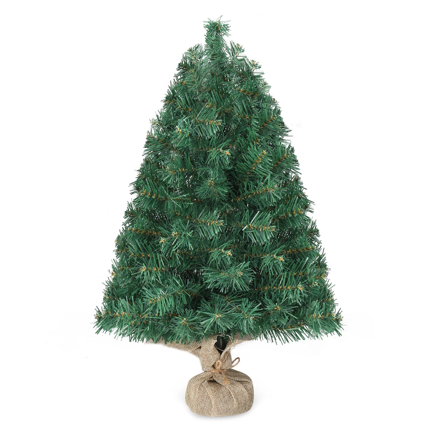 20 in Pre-lit Artificial Mini Christmas Tree, Tabletop Small Xmas Pine Tree with Ornaments and 30 Warm Lights Battery Operated