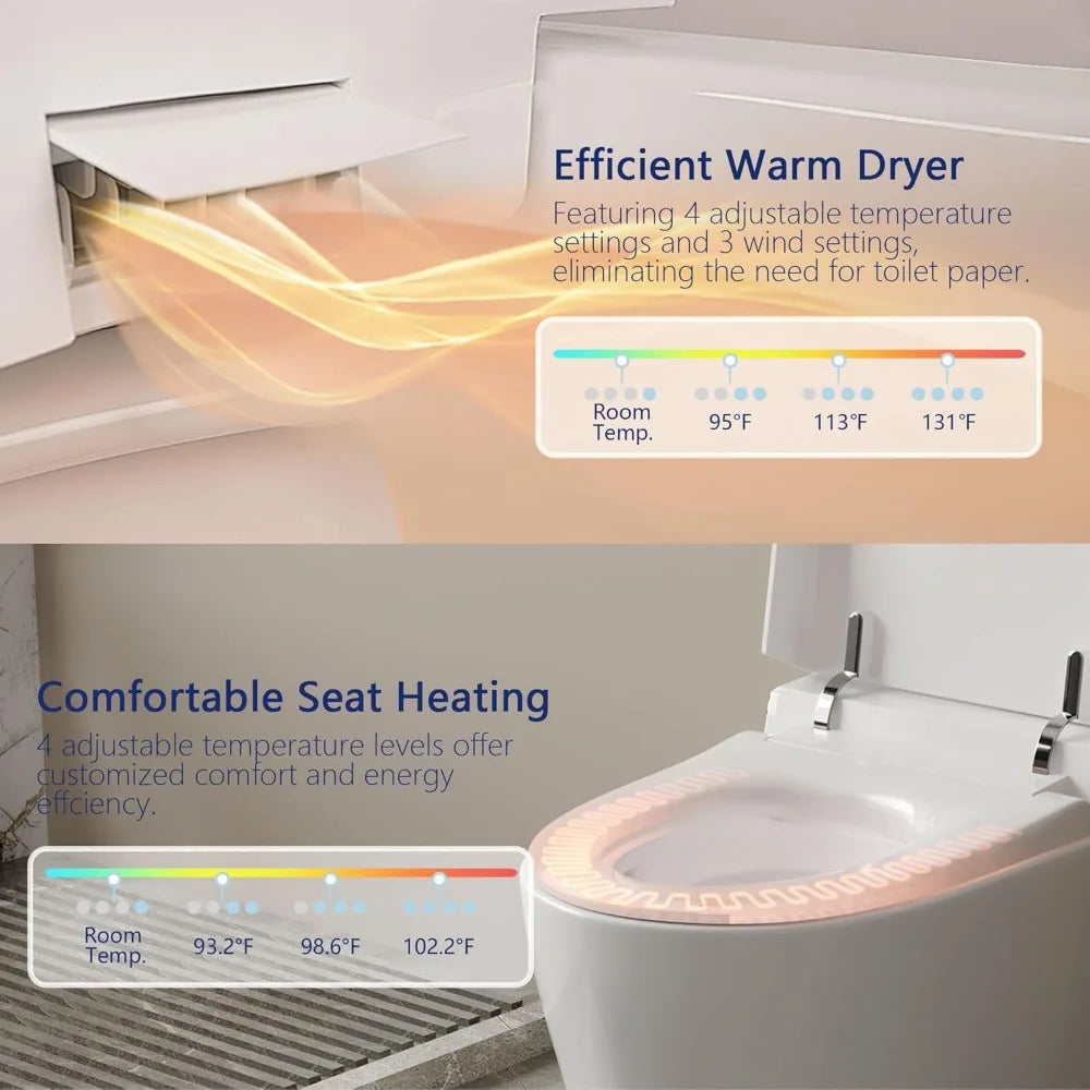 DeerValley Smart Toilet One Piece Tankless Bidet Auto Flush