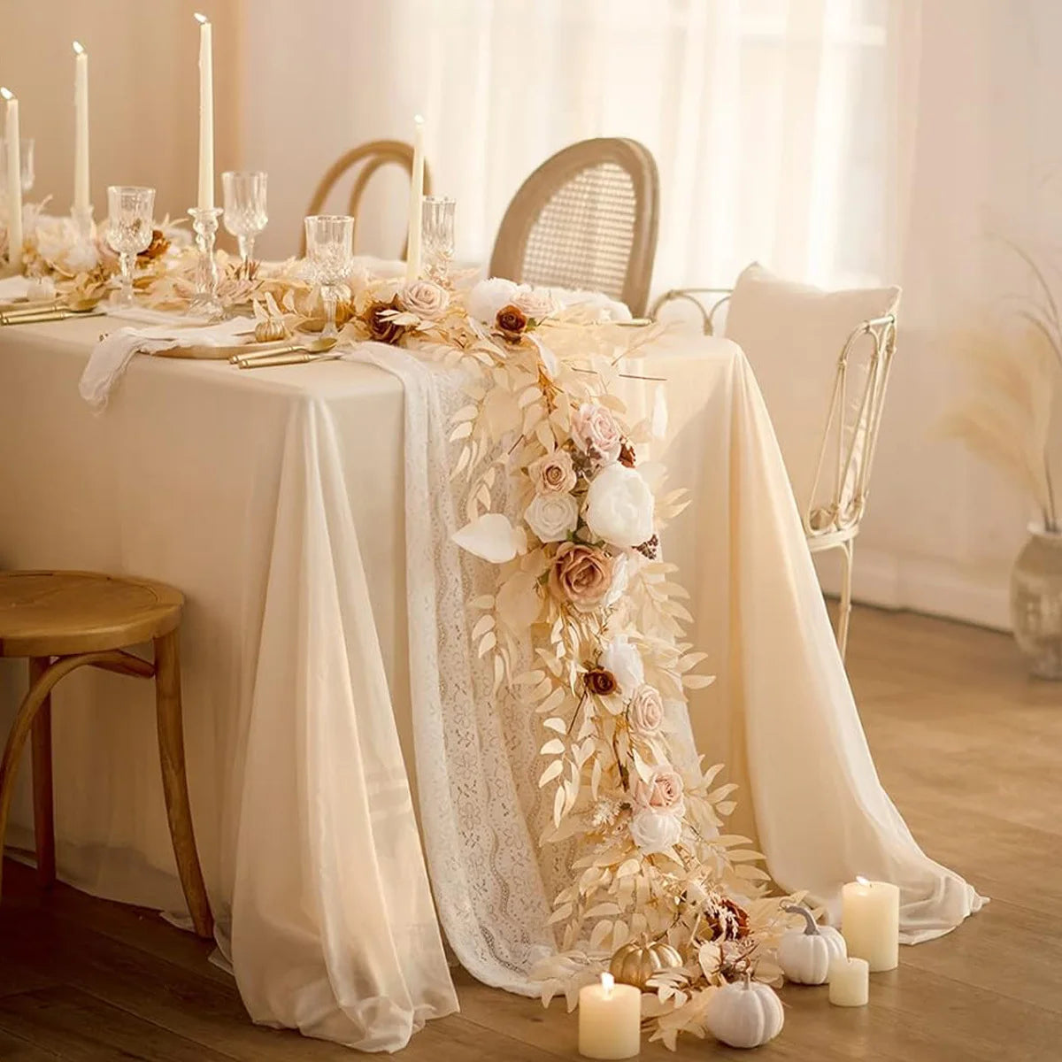 1Pc Eucalyptus Willow Leaf Flower Garland - 5.9ft Eucalyptus & Rose, Sweetheart Table Decor for Wedding Reception,
