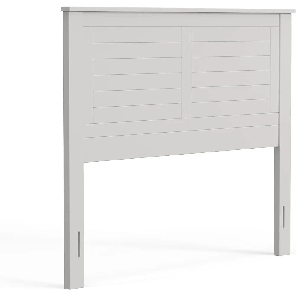Campagne Wood Panel Headboard in White - Full Size