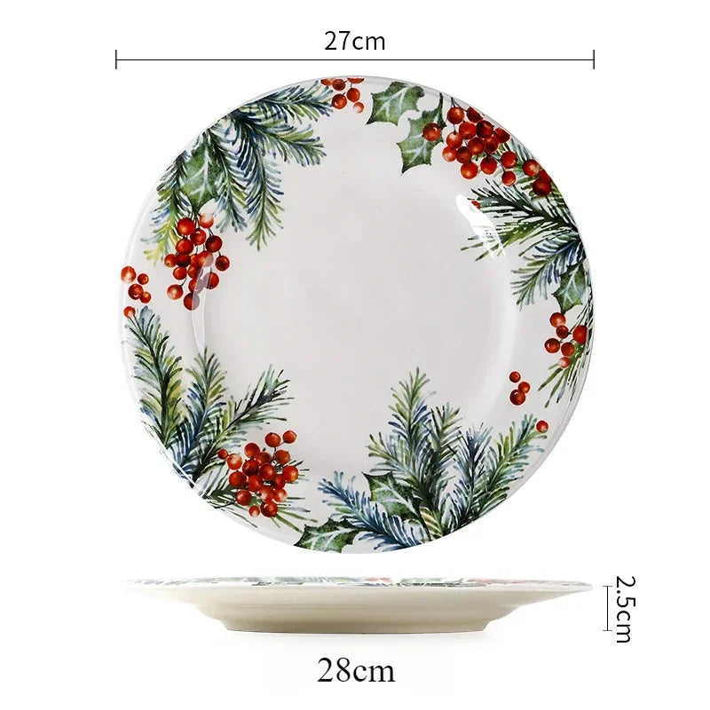 Creative Christmas Ceramic Dinner Plate Santa Claus