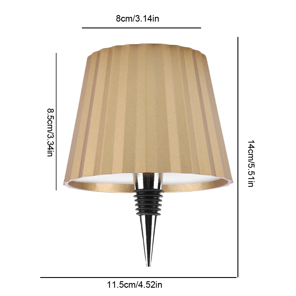 1Pcs Wireless Bottle Table Lamp Touch Control of 3 Colors and Stepless Dimming Night Lamp for Bar Wine Bottles Desk Lights