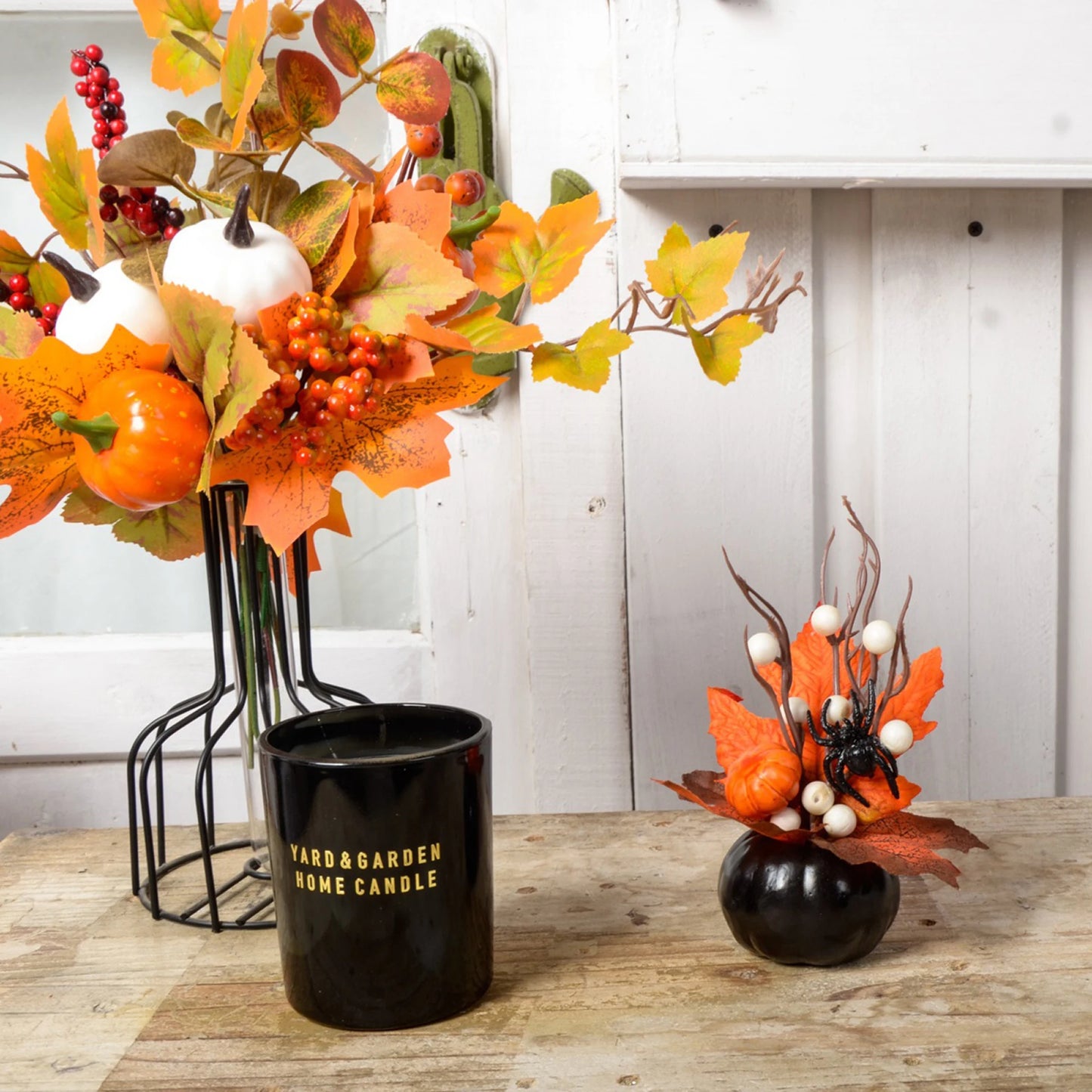 Halloween Artificial Pumpkin with Sunflowers and Pinecones Fall Harvest Table Centerpieces Decor