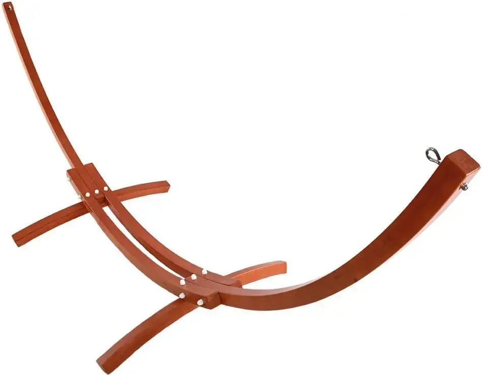 Double Hammock with Wood Arc Stand Outdoor Furniture for Adults and Babies