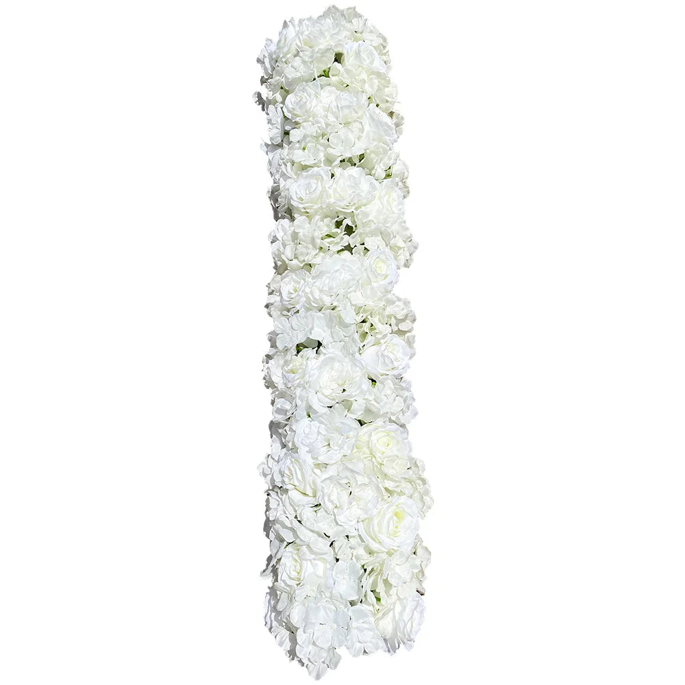 100cm Artificial Flower Row White Flower Row for Wedding Bouquet Party Decoration Background Decor