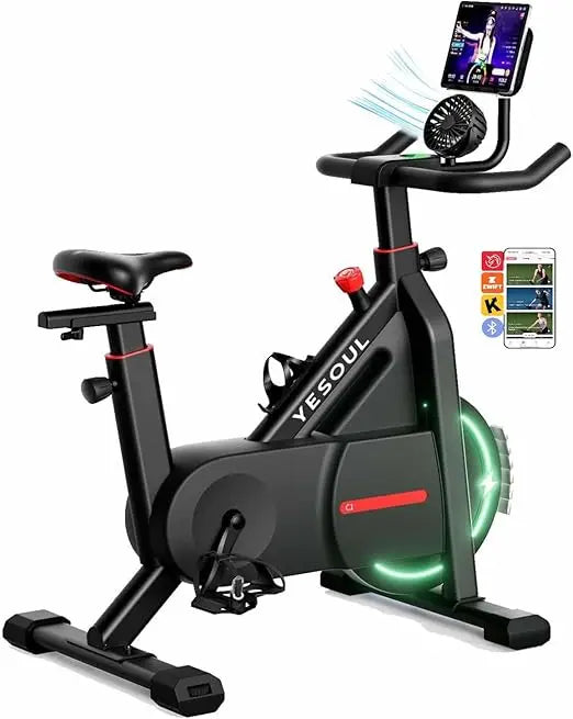 Yesoul Black Exercise Bike for Home,Smart White Cycling Bike Magnetic Stationary Bike, Low Noise Indoor Cycling Bike for Home Gy