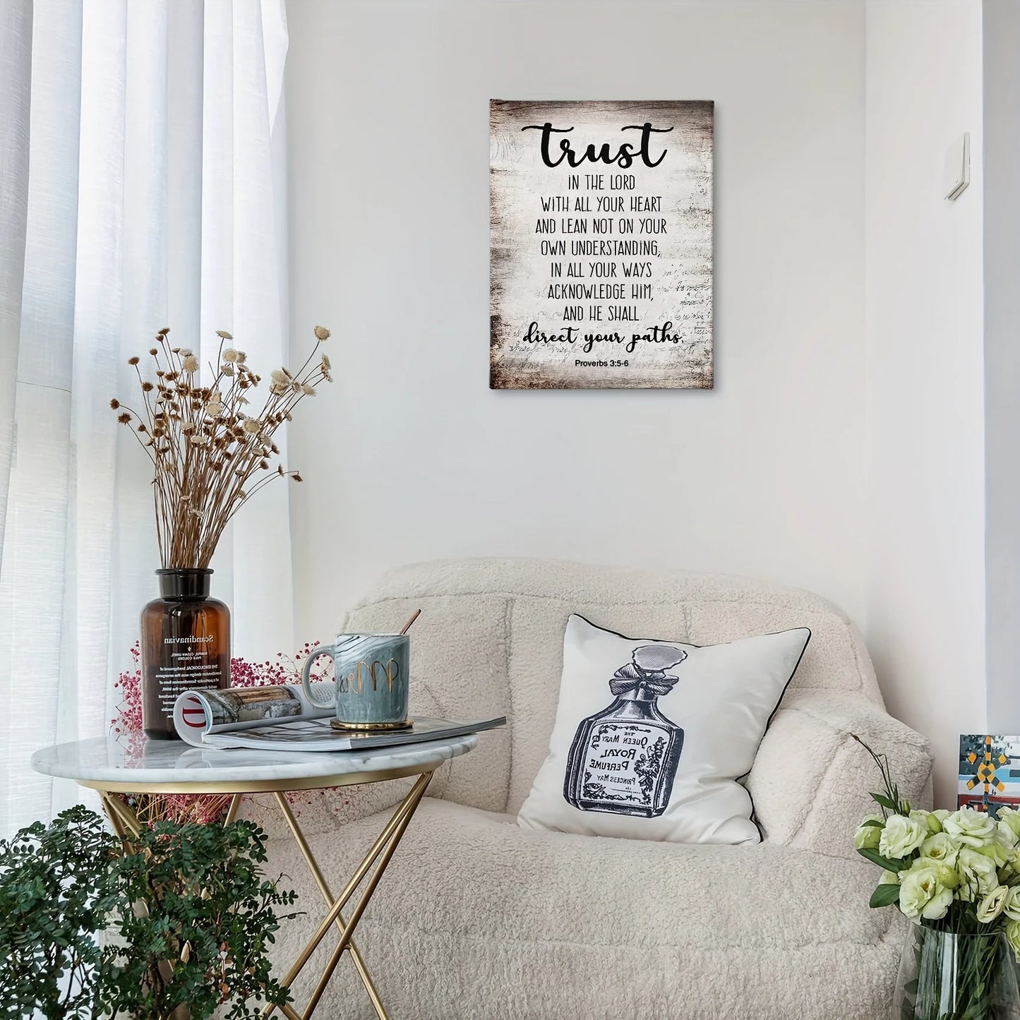 Bible Verses Wall Decor Canvas Painting 16x12 Inches