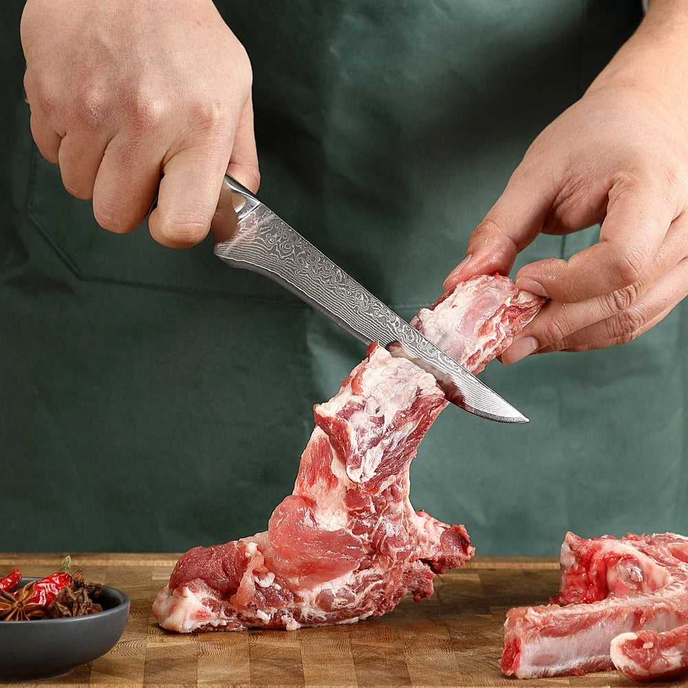 Classic VG10 Damascus Steel Boning Fillet Knife for Kitchen