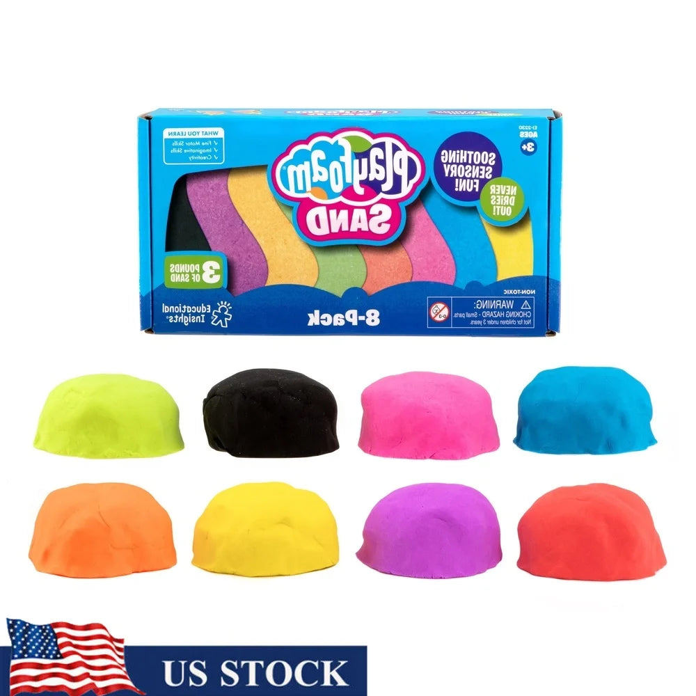 Colorful Playfoam Sand 8 Pack Sensory Toy Kids Ages 3 and Up Ideal Fine Motor Skill Development Creative Play and Sensory Bins