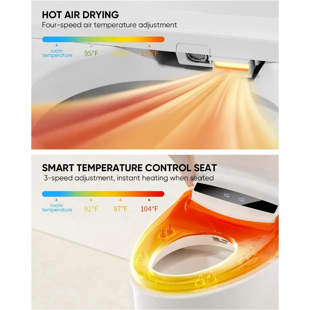 Smart Toilet With Warm Water Sprayer And Bidet Heated Seat