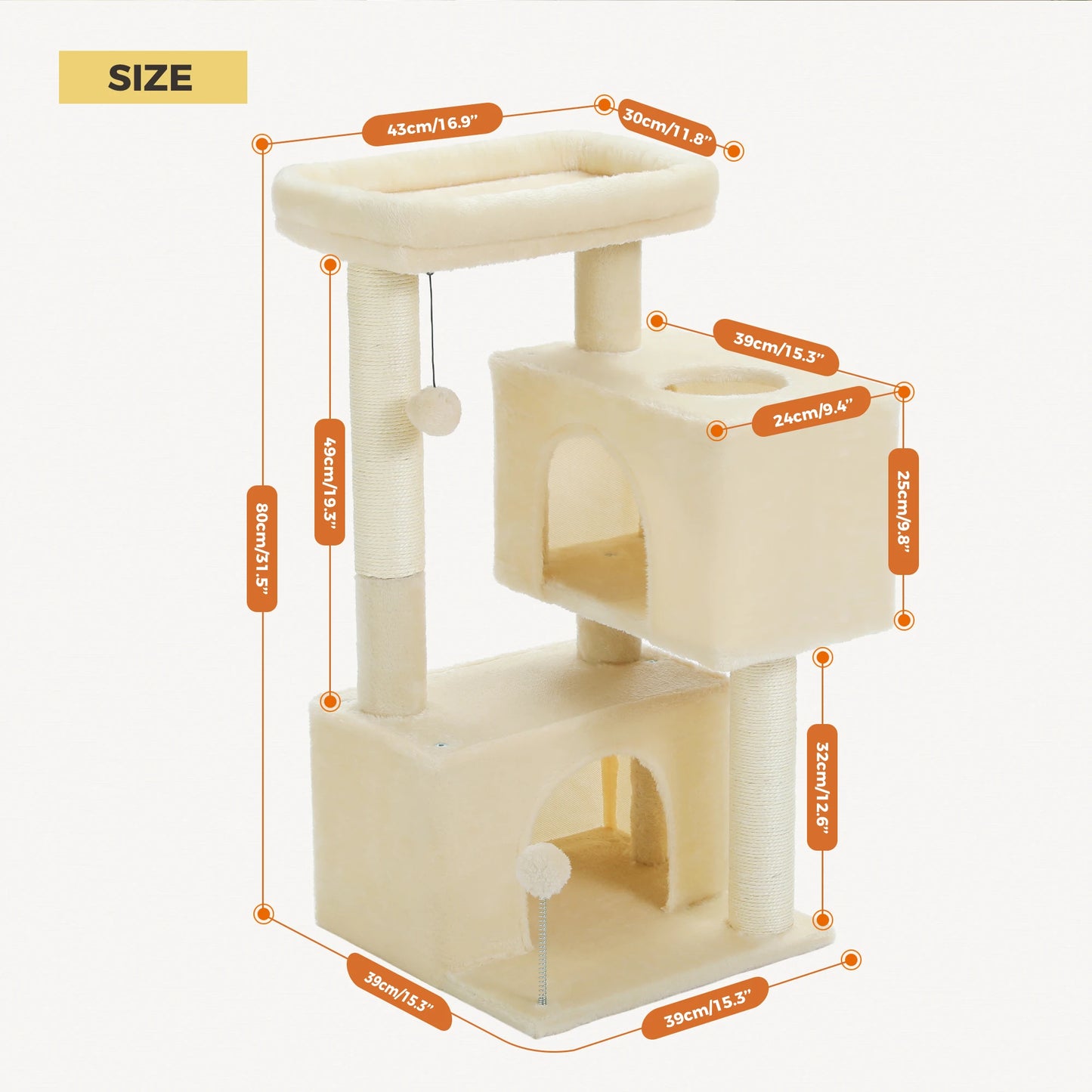 Luxury Multi-Level Cat Tree with Spacious Condos and Toys